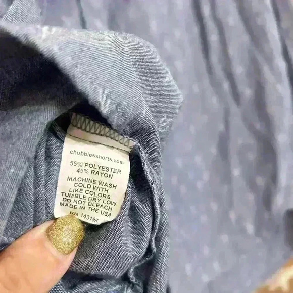 Chubbies “The Nutter” All Over Cactus Print Size M Chambray Button Up - Picture 8 of 8